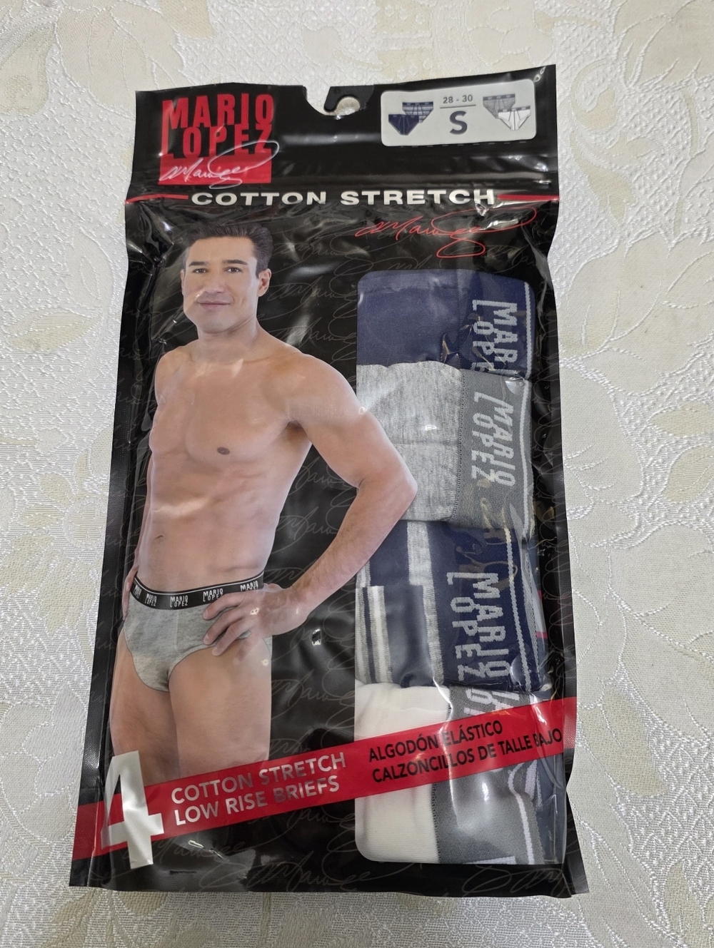 4 Mario Lopez Mens Low Rise Striped Cotton Stretch Retro Vintage Y2K Briefs S